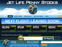 Tablet Screenshot of jetlifepennystocks.com